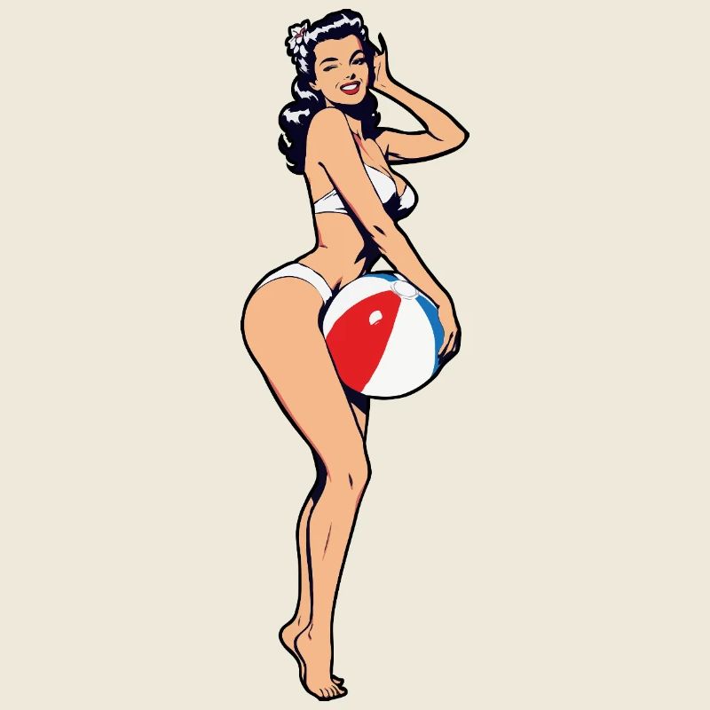 Pin-up-Strandball-Druck