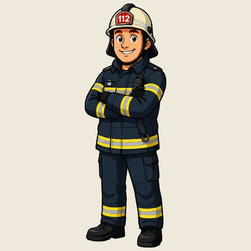Look héros de dessin animé des pompiers