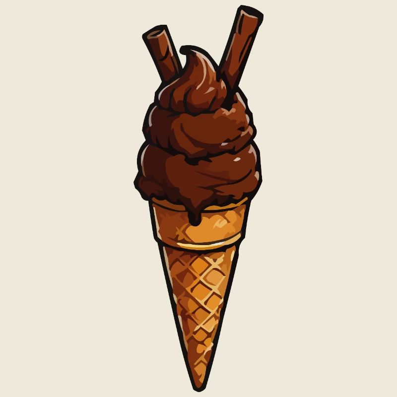 Motif cornet de glace au chocolat