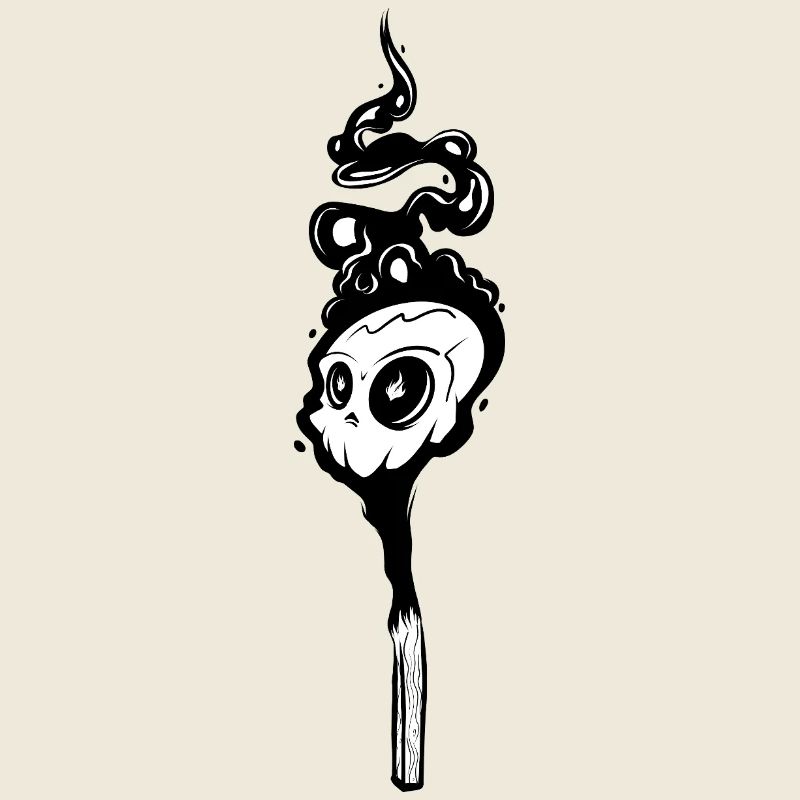 White Skull Smoke Silhouette