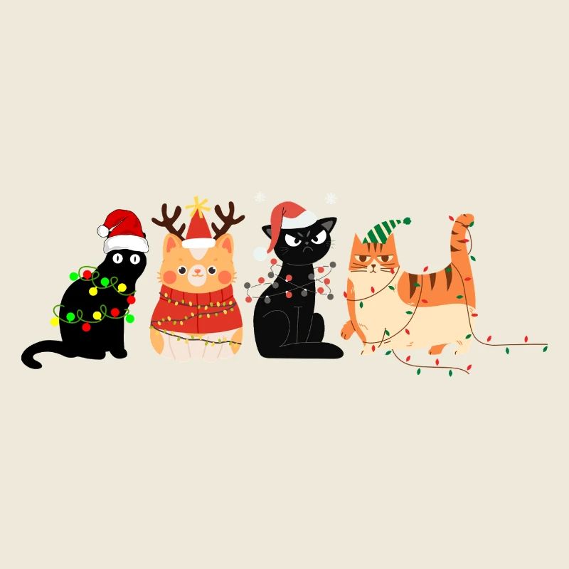 Katze in Weihnachten