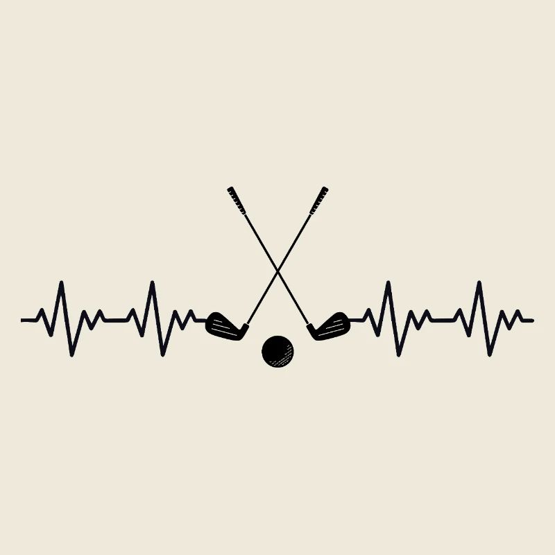 Golf Golfball Golfschläger EKG Herzschlag