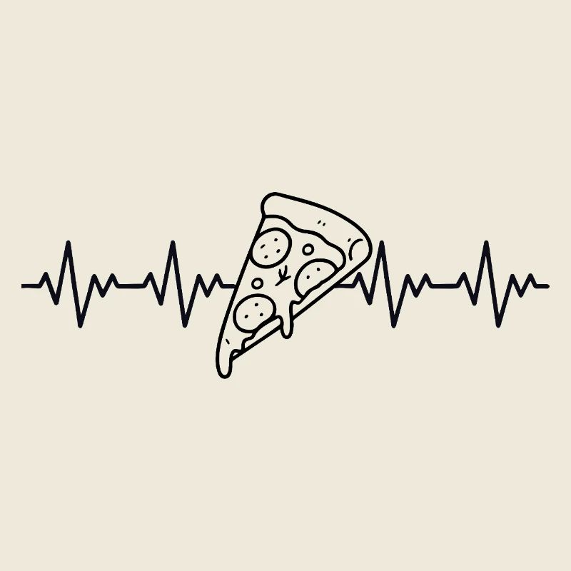 Pizza Slice Pizza Maker Pizza ECG Heartbeat