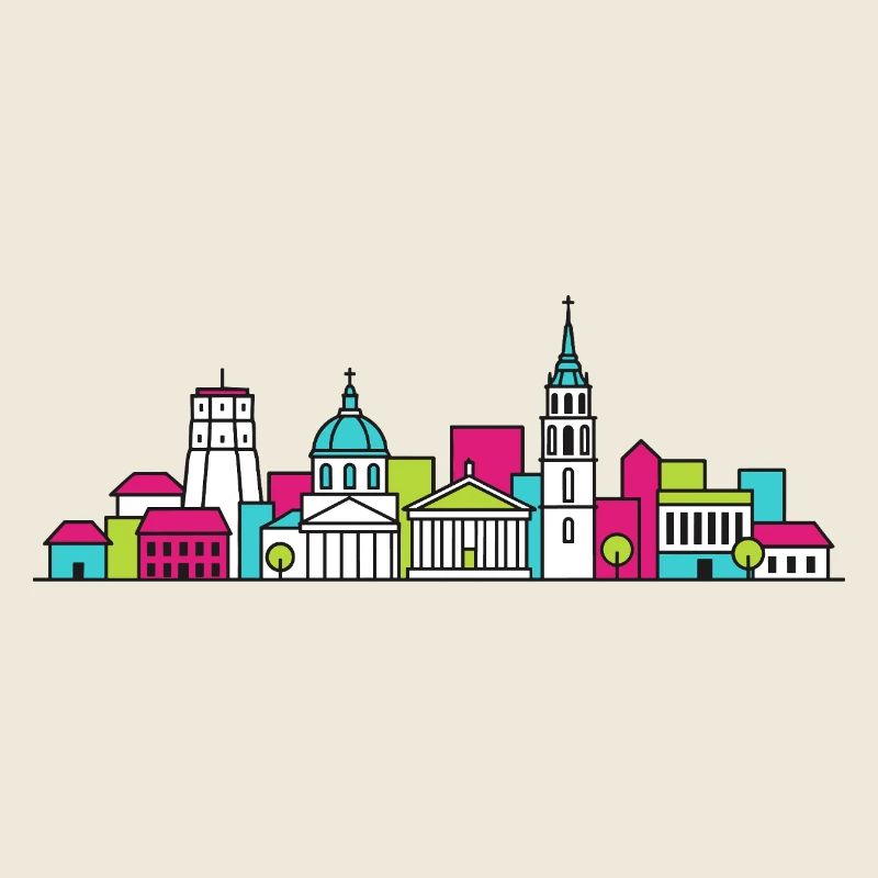 Vilnius City Skyline Gediminas Tower Art