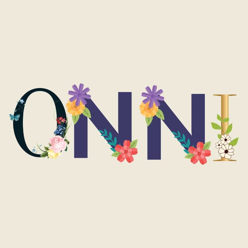 Nom ONNI décoré de fleurs