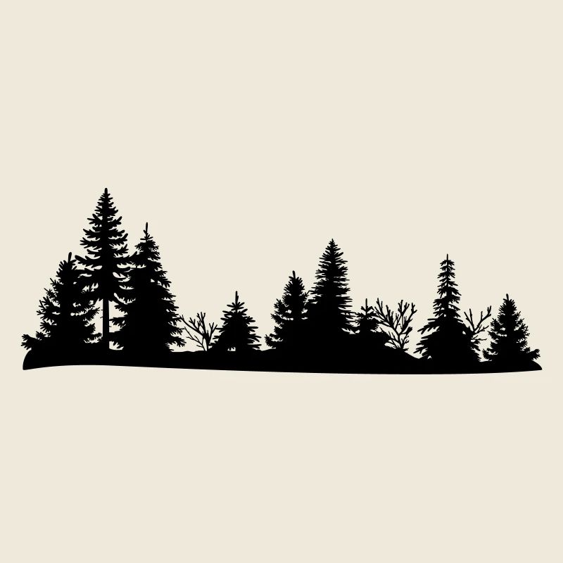 Black silhouette of a forest