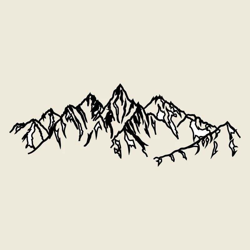 Montagnes Silhouettes noires dans le brouillard