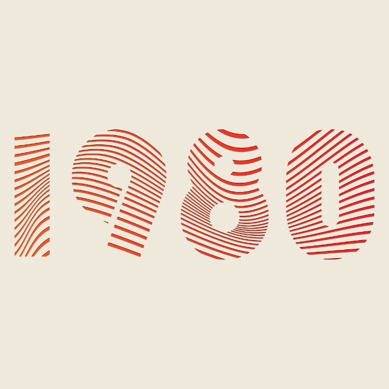 Retro 1980's Stripes Typography