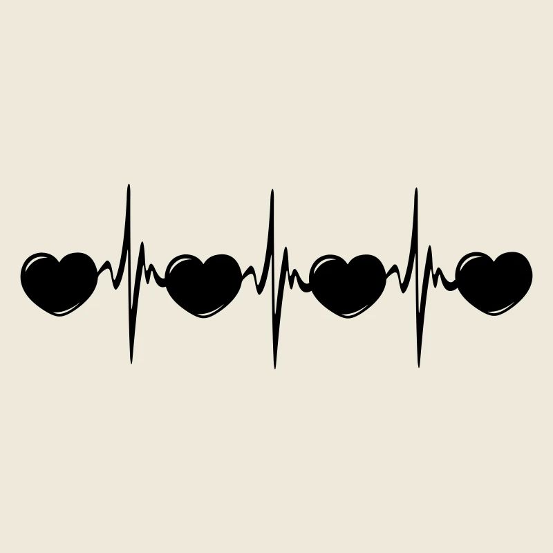 Herzfrequenz mit kleinen Herzen, Kardio-EKG