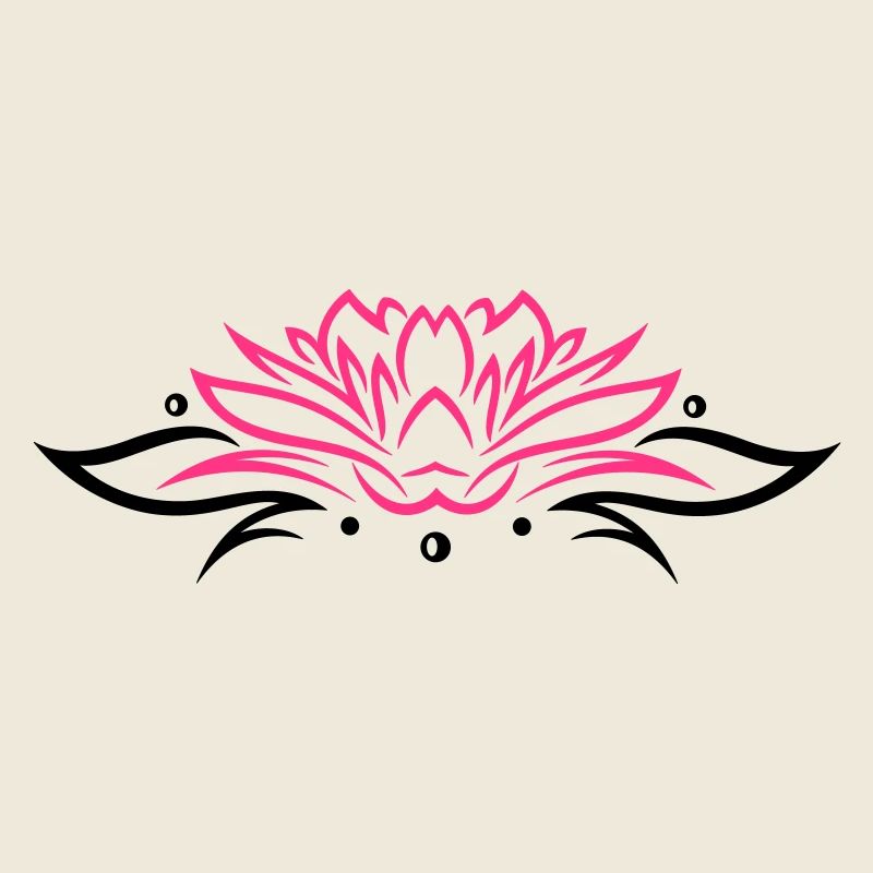 Lotus, Lotusblüte mit Blättern