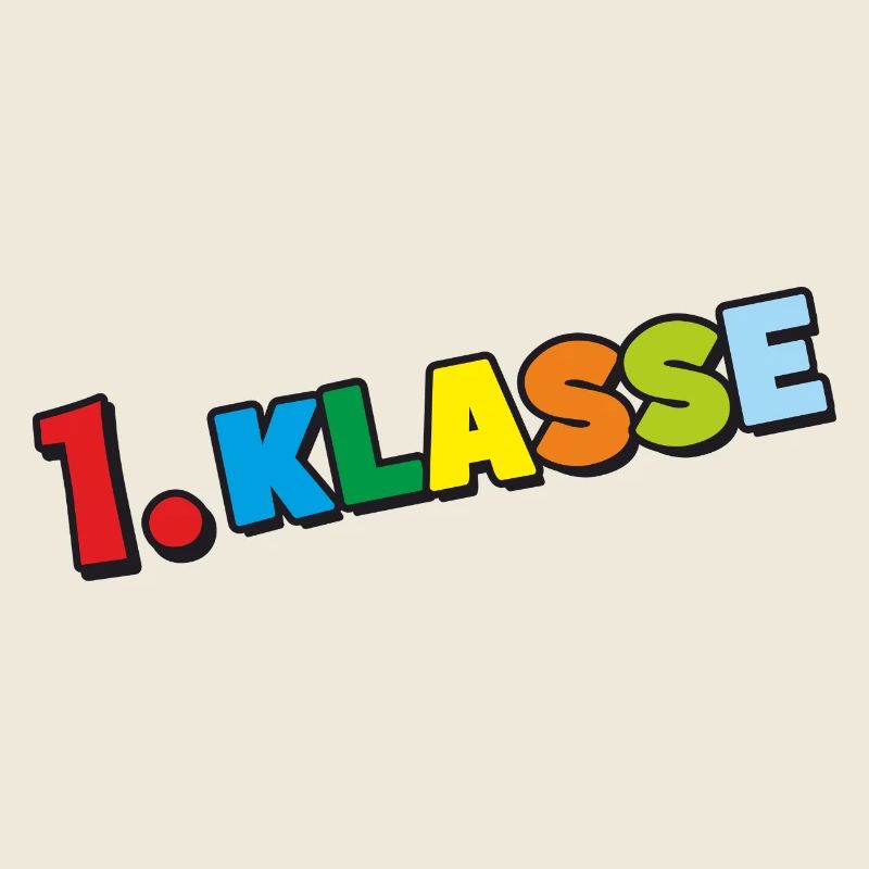 1. Klasse - Bunte Buchstaben Schulanfang Design