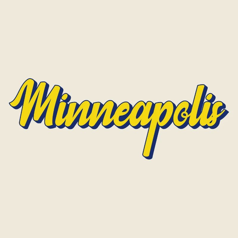 Minneapolis Lettering BlueYellow