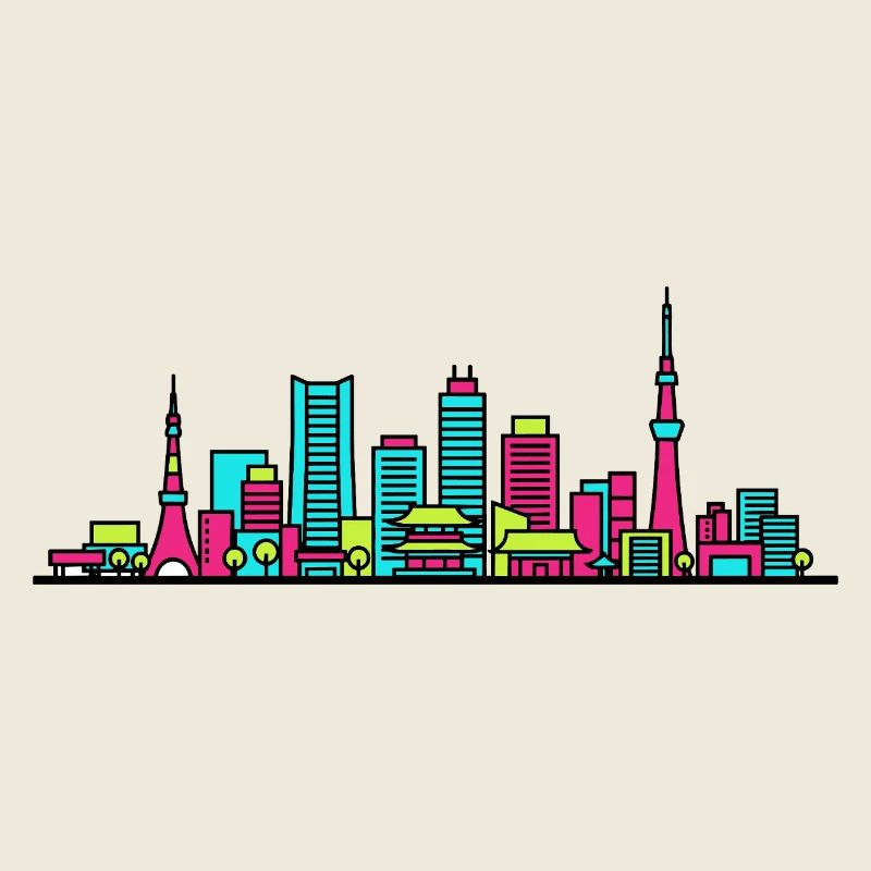 Skyline de la ville de Tokyo Skytree Tower Art moderne