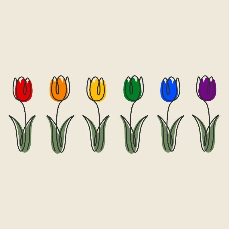 Tulpen in LGBTQ Pride Farbvielfalt Blumendesign