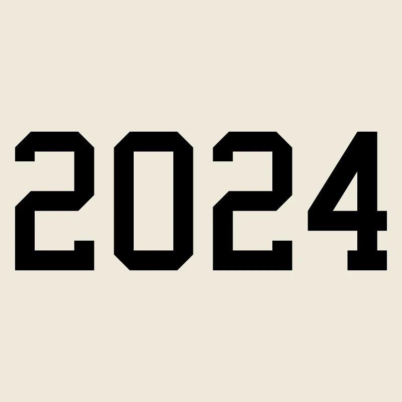2024 blanc Réveillon du Nouvel An noir
