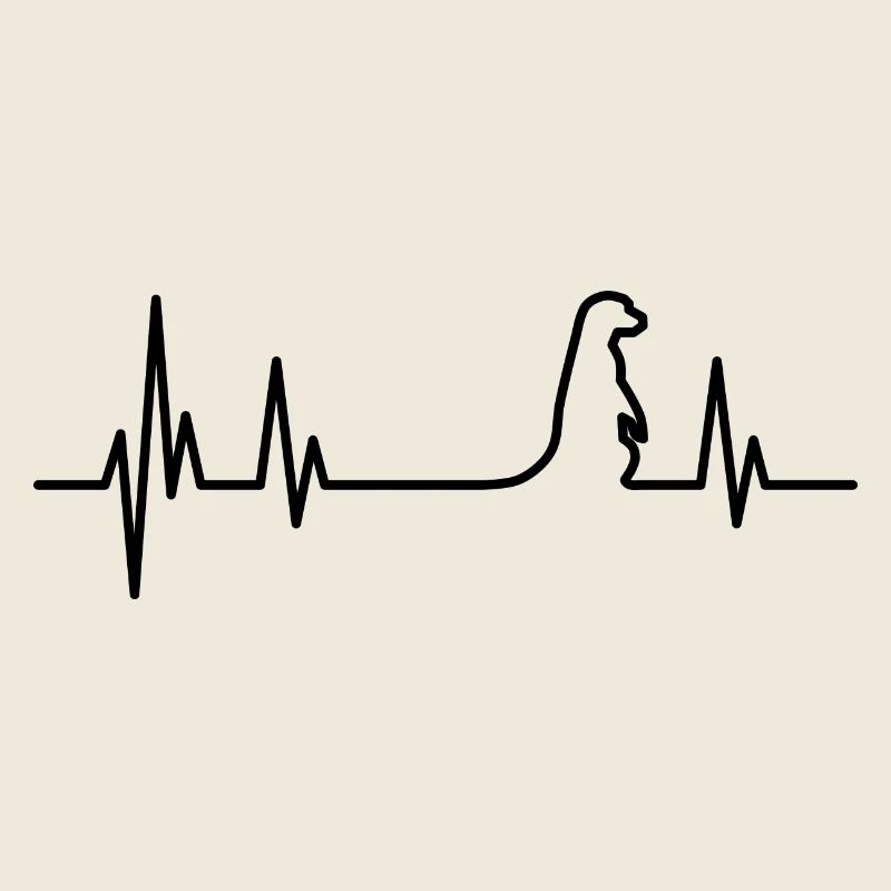 Erdmännchen Heartbeat schwarz