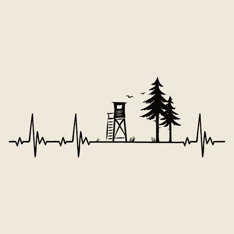 Jäger Herzschlag mit Hochsitz im Wald