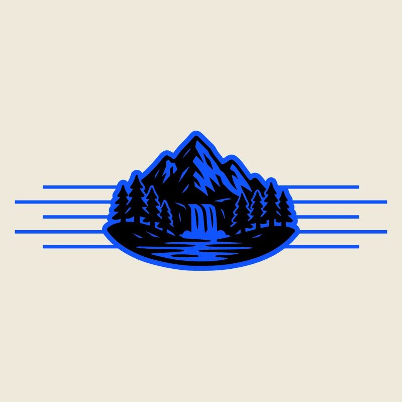 Berge Landschaft Wald Wasserfall