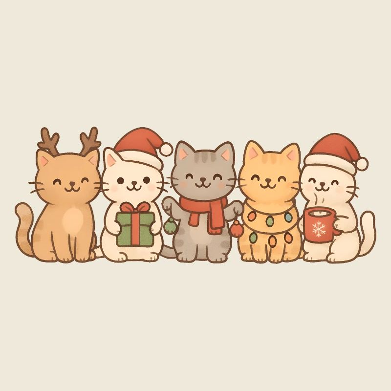 Katzen, Kinder, Jungen, Mädchen, Weihnachten