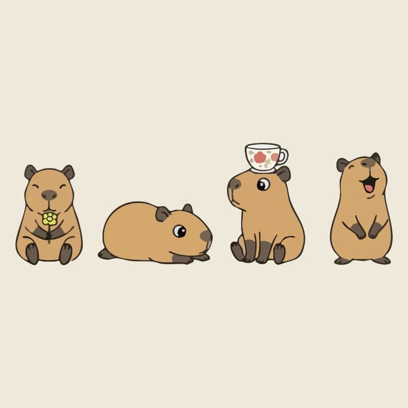 Quatuor Capybara Tea Time