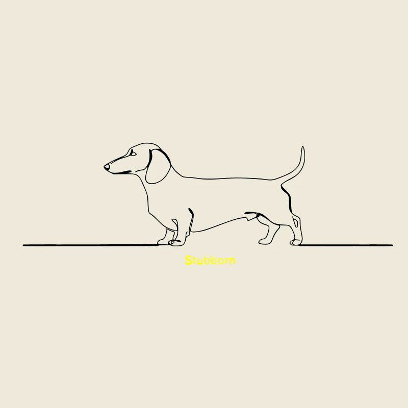 Dackel Stur Line Art Spruch
