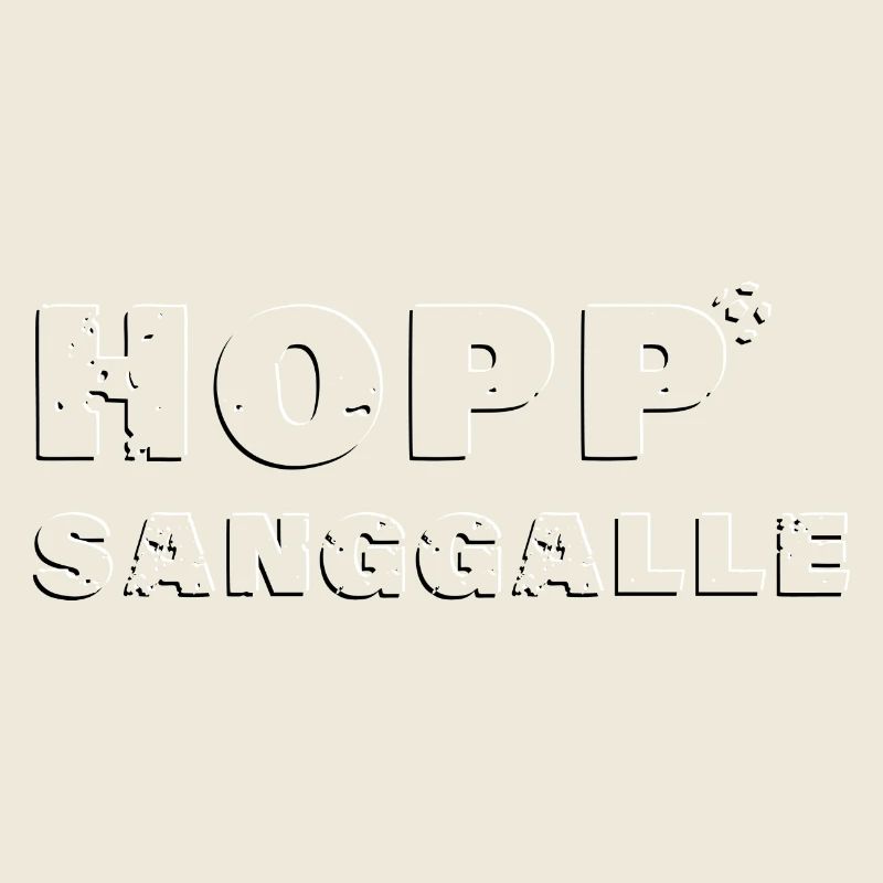 Hopp Sanggalle Cult Saying - embossed 3D