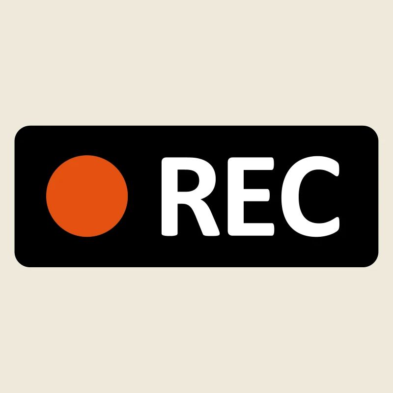 Camera REC recording button. Record, live, rec
