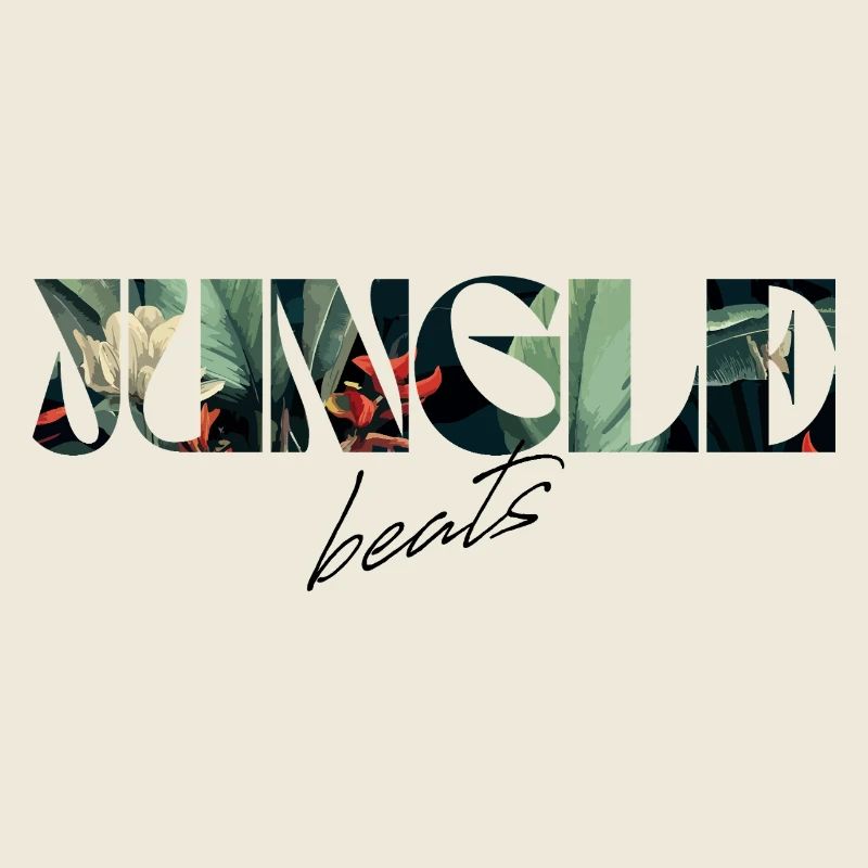 Jungle Beats Tropical Lettering