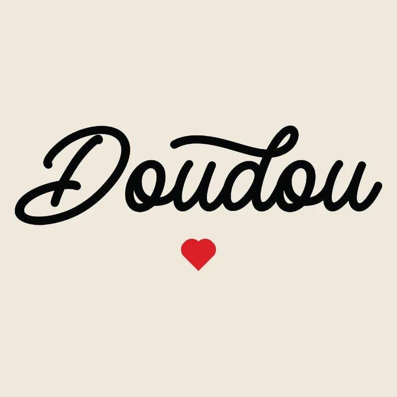 Doudou Coeur Script Noir