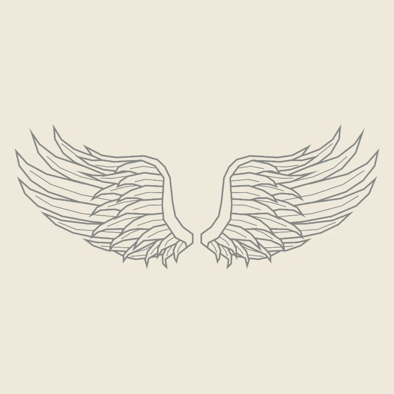 Digital Wings – Modern Line Art in Grau