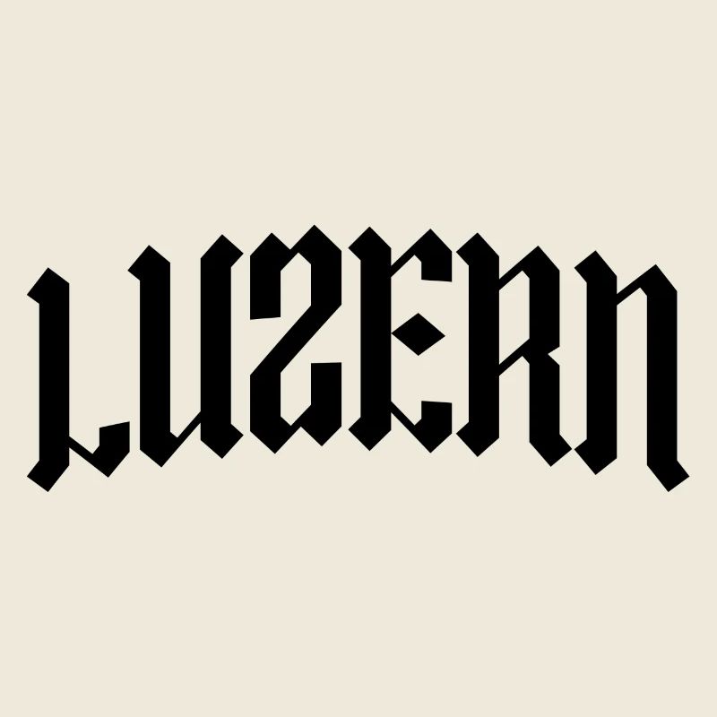 Lettrage gothique de Lucerne en Suisse