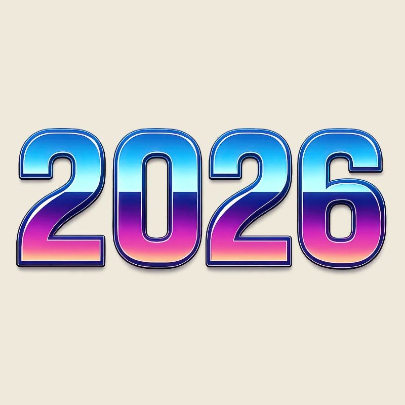 Neon 2026 Design mit Farbverlauf