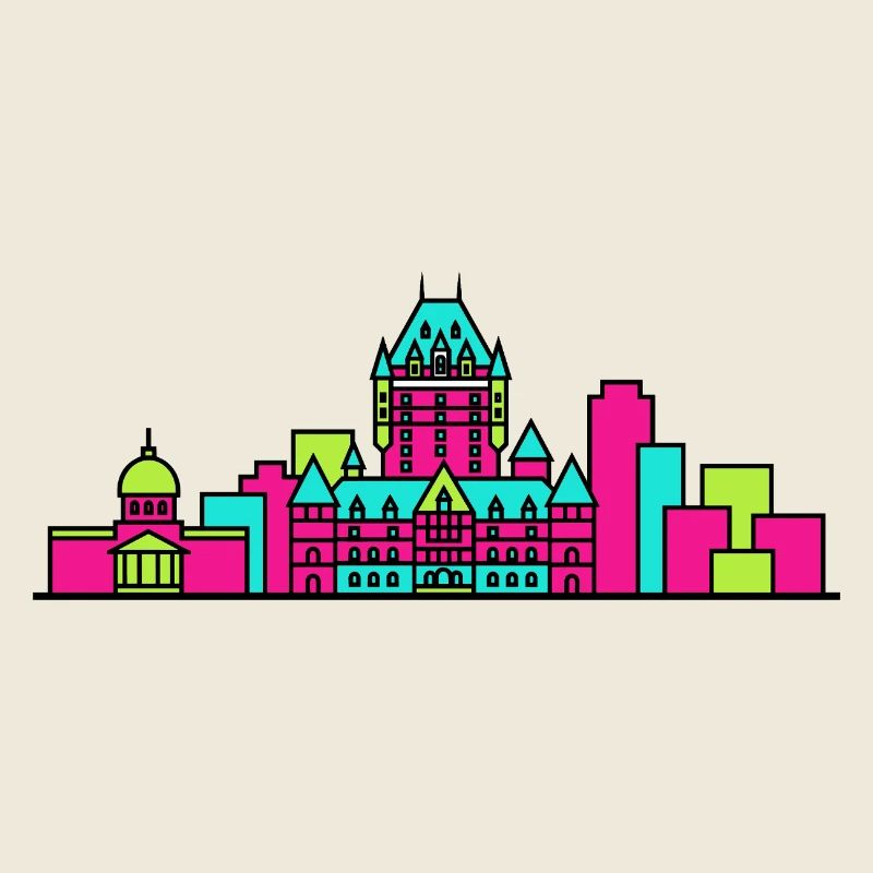 Quebec City Skyline Chateau Frontenac Art