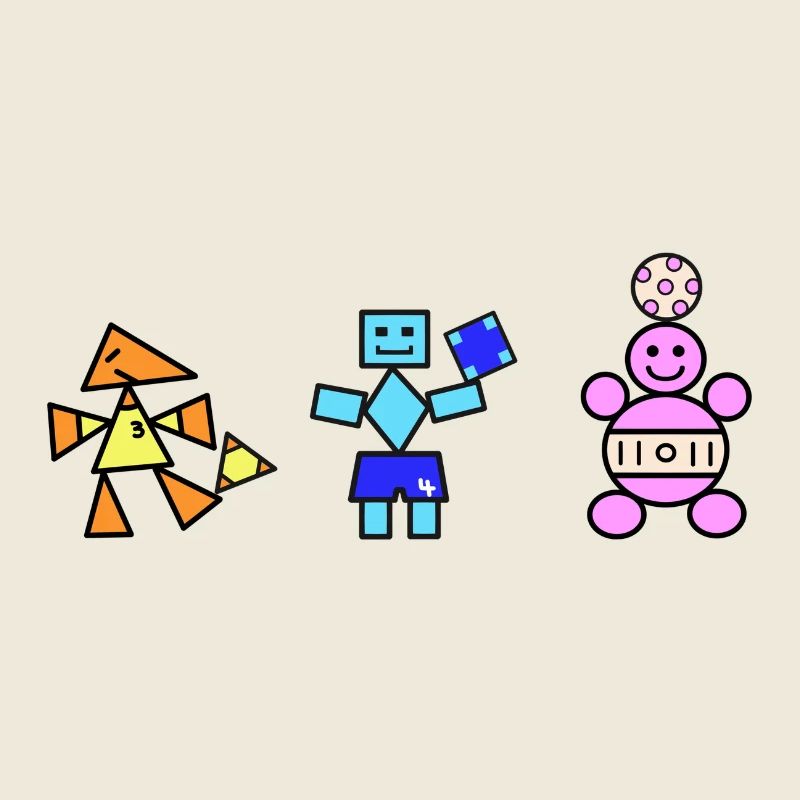 Robots Géométriques Joueurs et Ours