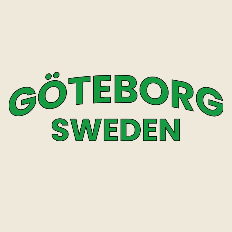 Göteborg, Suède, en texte à courbe verte