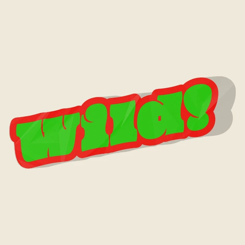 Graffiti wordmark green with red border