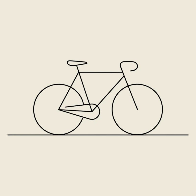 Modern Bicycle Line Art Silhouette