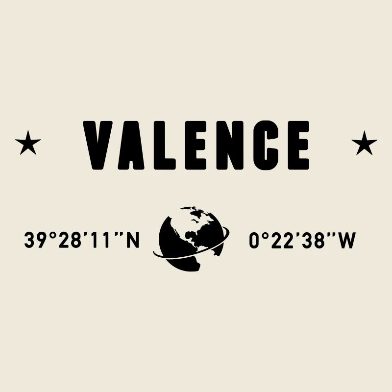 Valence, Espagne, coordonnées GPS, globe