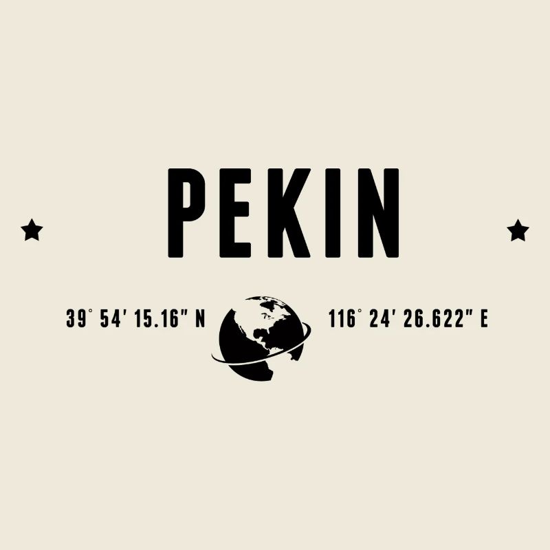 Pékin Coordonnées Géographiques Stylisées