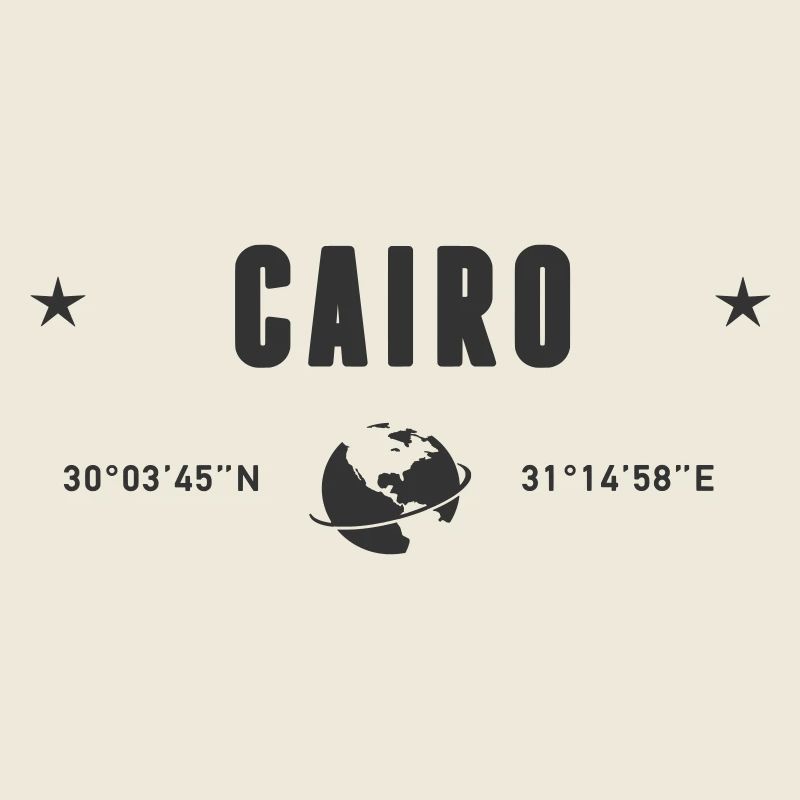 Le Caire, Égypte, coordonnées de la planète Terre