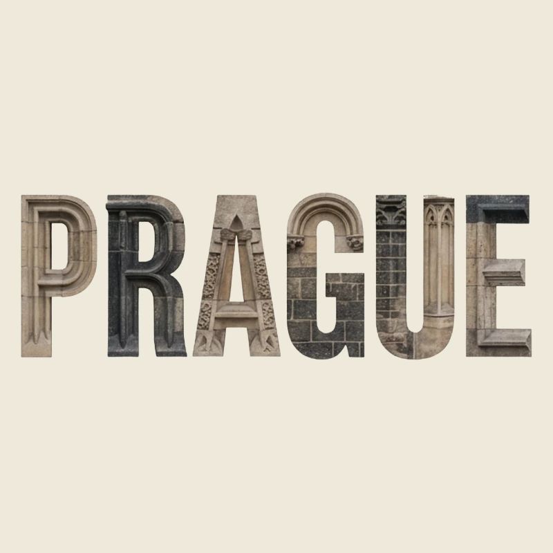 Typographie de Prague avec architecture historique