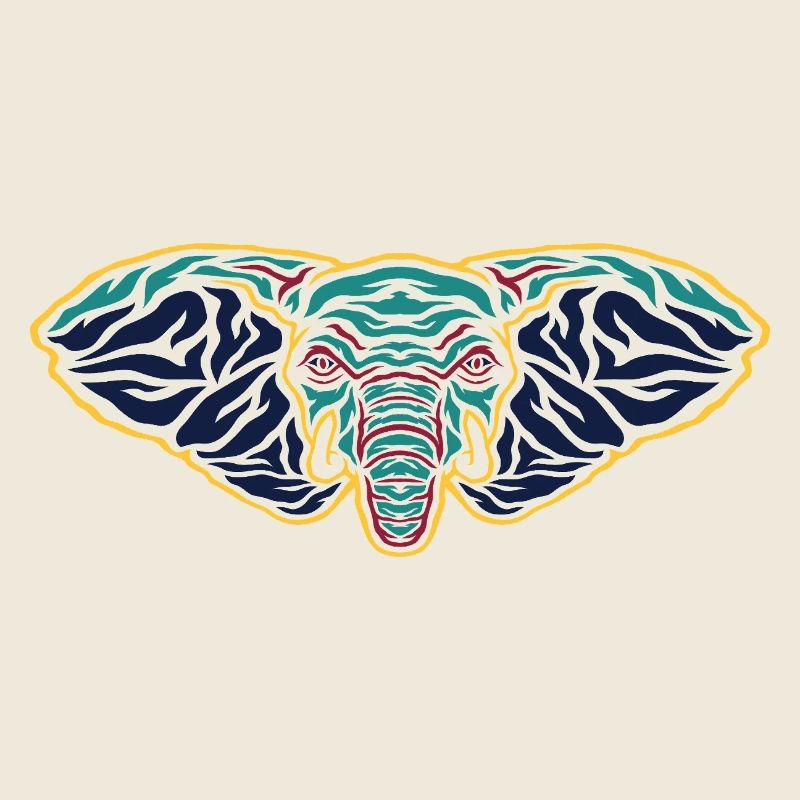 Tête d’éléphant psychédélique