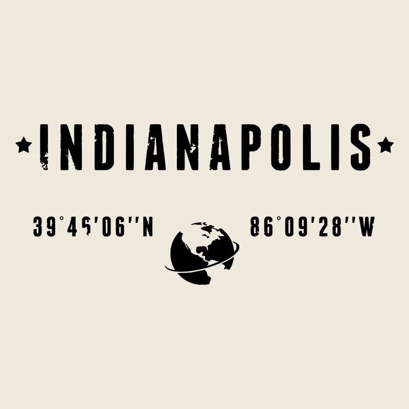 Indianapolis, Indiana, coordonnées GPS : Globe