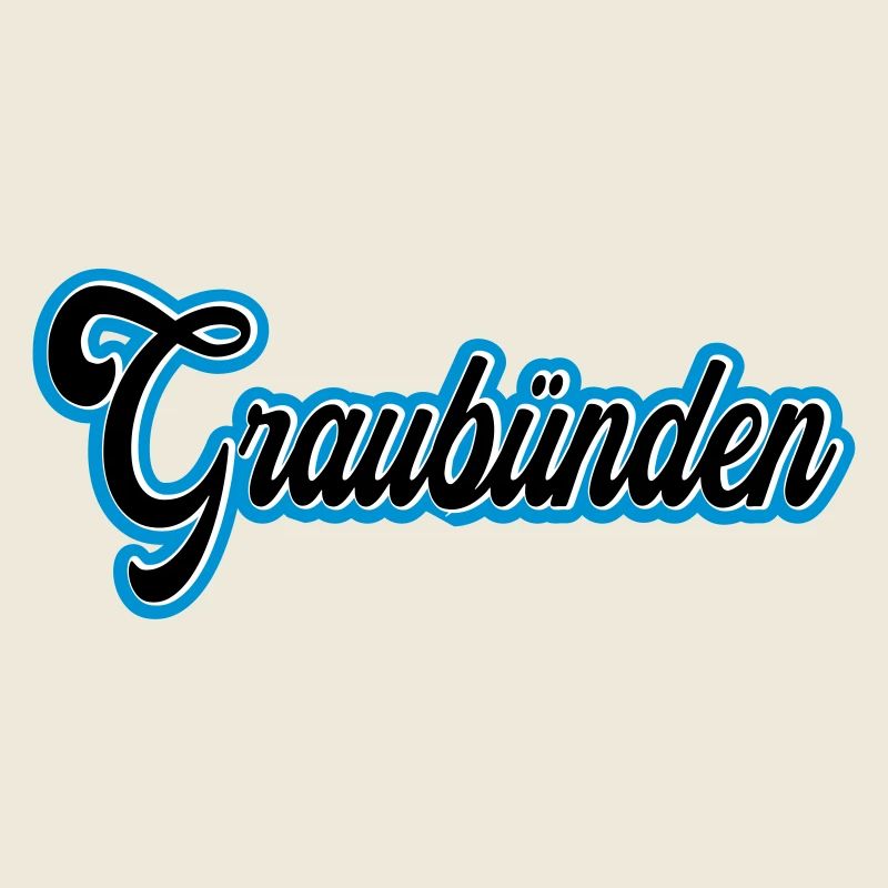 Écriture des Grisons avec contour bleu