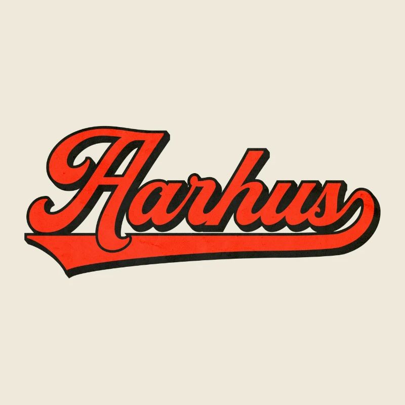 Lettrage rétro Aarhus – Style Danemark