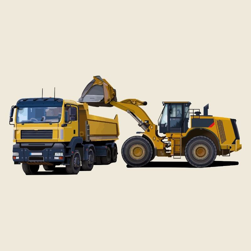 Truck with wheel loader