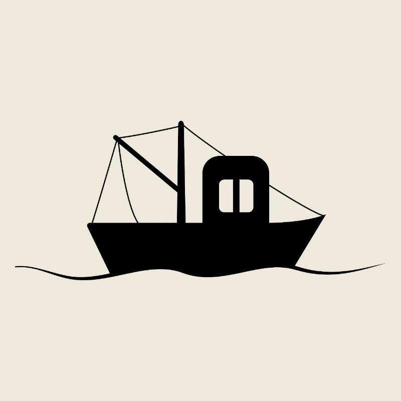Fischkutter Silhouette, kleines Schiff
