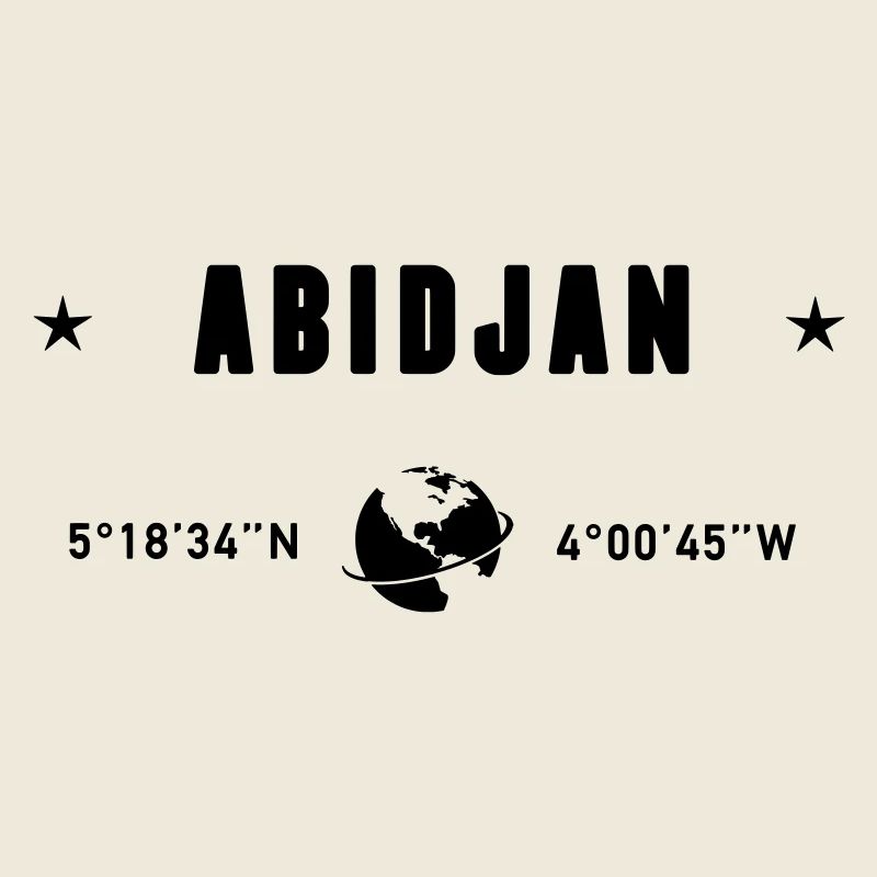 Coordonnées de la Côte d’Ivoire d’Abidjan : Terre