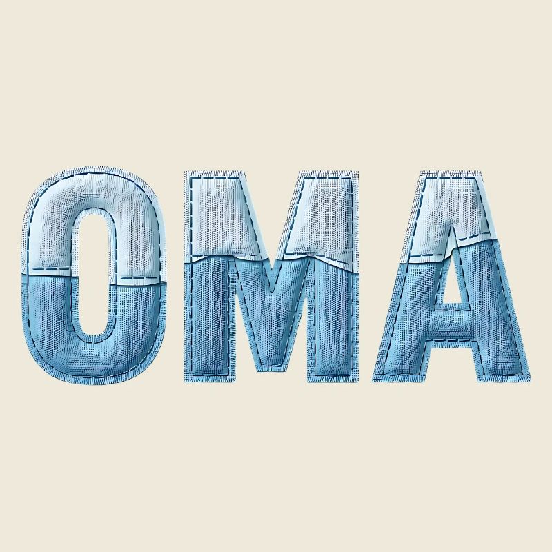 Oma Denim Schriftzug Patchwork Trend
