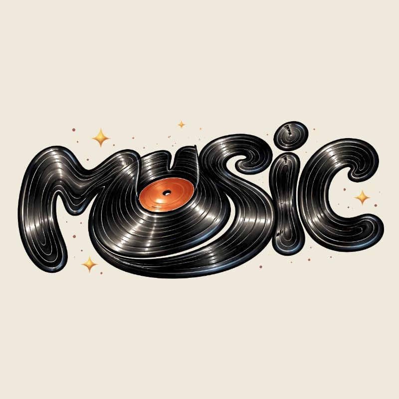 Police musicale tirée du disque vinyle